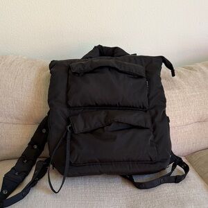Dagne Dover Black Nylon Puffer Bag